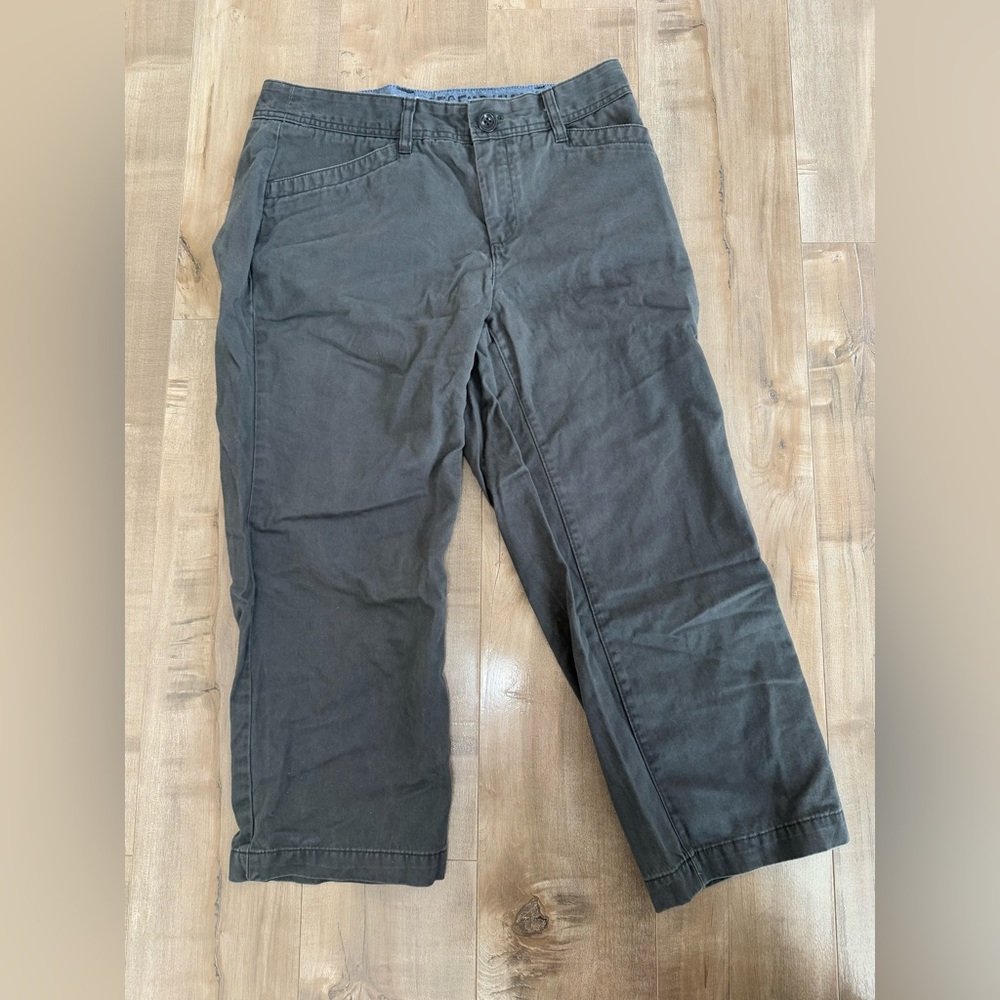 Lot of 2 Eddie Bauer Legend Wash Pant Chino Women 8 Straight Leg Crop Gray Brown - Picture 5 of 9